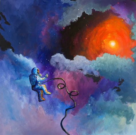 Astronaut Painting By J Travis Duncan Outer Space Art
