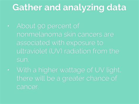This is completely inaccurate and when asked you should tell the client that if you never plan to sit outside again and enjoy a cold beverage on a sunny day, then for sure never get gel nails done again! Do tanning beds cause skin cancer? by Lindsay Cooper