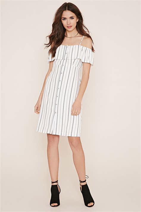 Lyst Forever 21 Contemporary Striped Dress In White