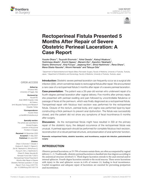 Pdf Rectoperineal Fistula Presented 5 Months After Repair Of Severe