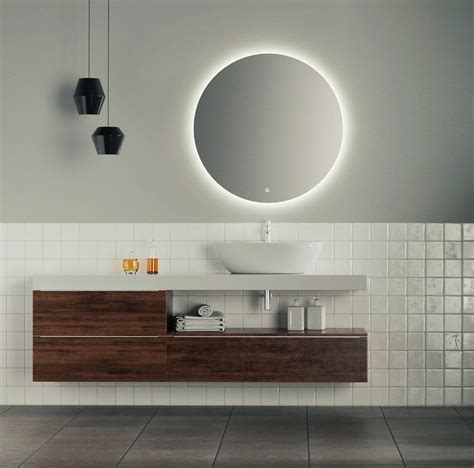 Aurora Round Backlit Bathroom Mirror with Demister 600mm ...