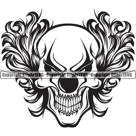 Evil Clown Skull Circus Scary Death Kill Killer Tattoo Fear Etsy