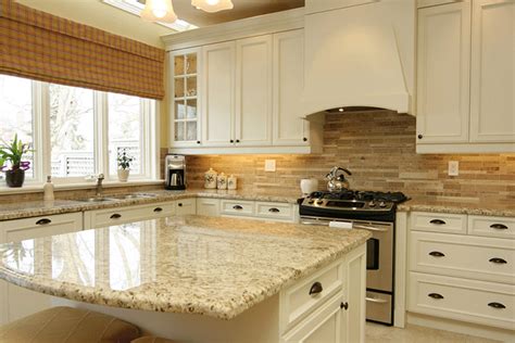 Atlantis granite is an exceptional example of a complementing countertop material. Colonial Cream Granite Countertop | Kitchen Remodeling ...