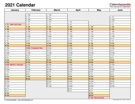 2021 calendar in excel format. Microsoft Calendar Templates 2021 2 Page Per Month ...