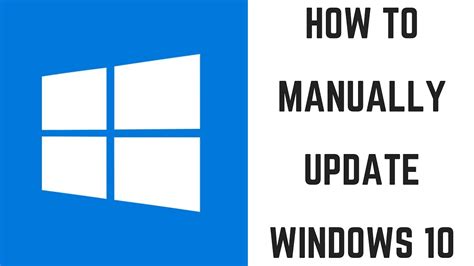 How To Manually Update Windows 10 Youtube