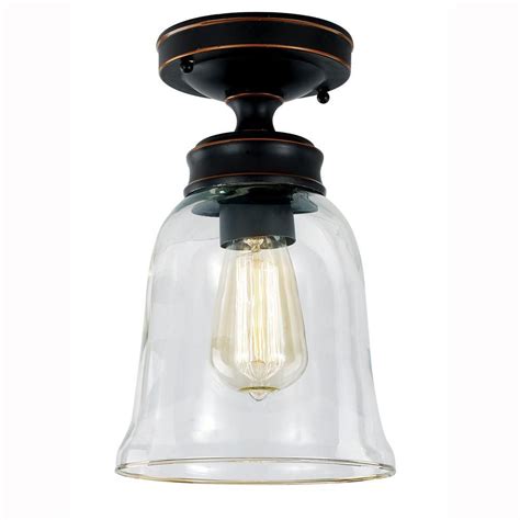 Hampton bay chandelier replacement glass shades. Hampton Bay 1-Light Oil Rubbed Bronze Vintage Bulb Semi ...