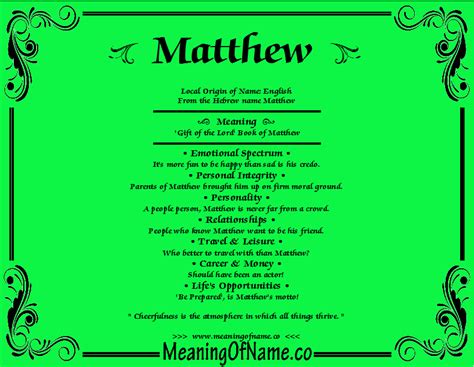 Matthew Meaning Of Name