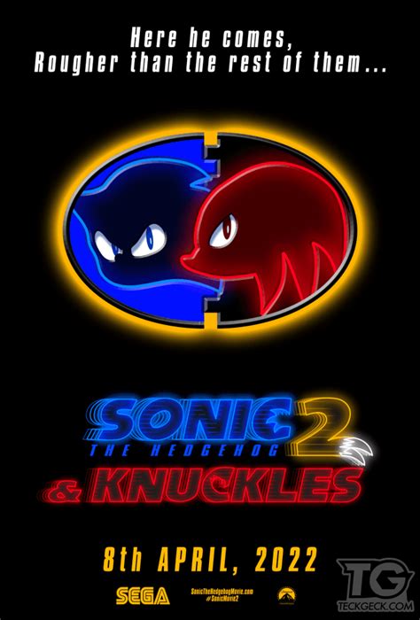 Sonic The Hedgehog 2sonic Vs Knuckles Movie Logos And Poster Teckgeckcom