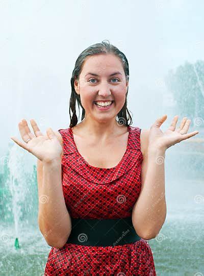 laughing girl in wet clothes stock image image of outside beauty 18788203