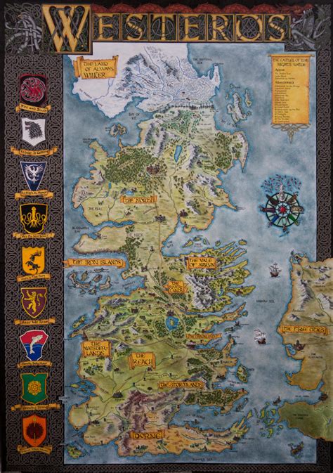 Map Of Westeros With All Houses Buy Game Of Thrones