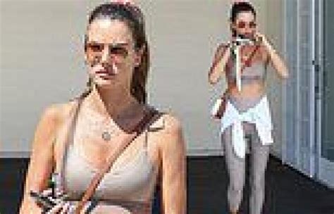 Alessandra Ambrosio Showcases Her Toned Physique In Beige Crop Top As She Runs