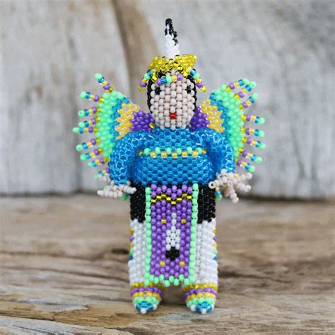 Native American Beadwork Zuni Beaded Pow Wow Dancer And Chief By Hollie