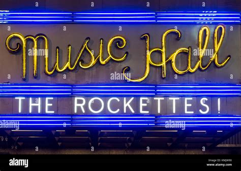 Marquee announcing the appearance of the Rockettes at the Radio City