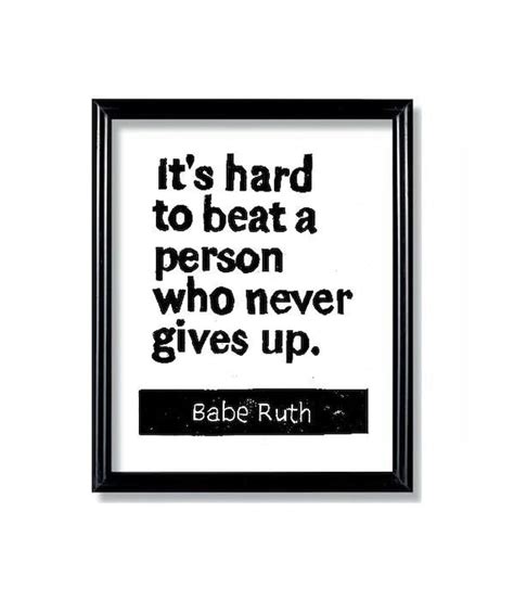 Items Similar To Linocut Print Babe Ruth Quote Its Hard To Beat A