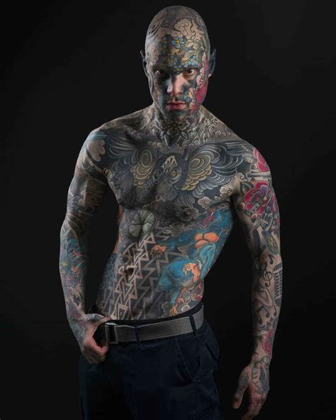 From Head To Toe Sylvain H Laine Inkppl Bald Head Tattoo Head Tattoos Body Art Tattoos