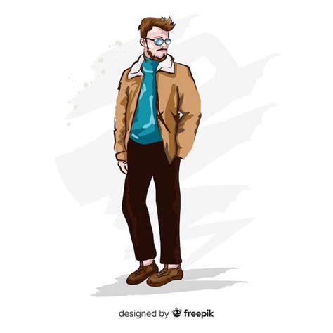 Free Vector Fashion Illustration With Male Model