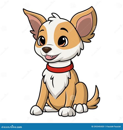 Cute Little Dog Cartoon On White Background Stock Vector Illustration