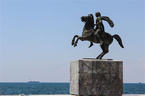 Glimpse The Monument Of Alexander The Great In Thessaloniki