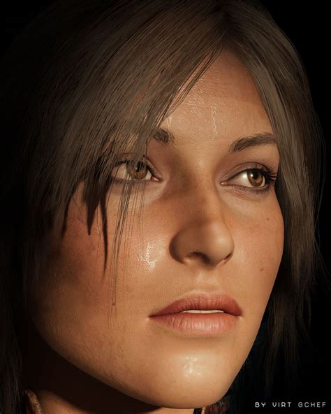 A Womans Face Is Shown In This 3d Image With Dark Hair And Brown Eyes