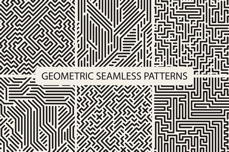 Seamless Striped Geometric Patterns Pre Designed Photoshop Graphics