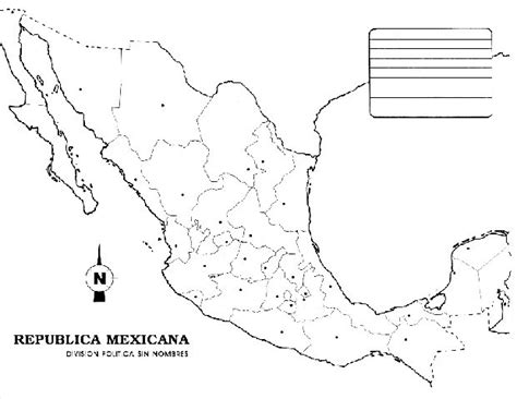 Pinto Dibujos Mapa De México Sin Nombres Para Colorear