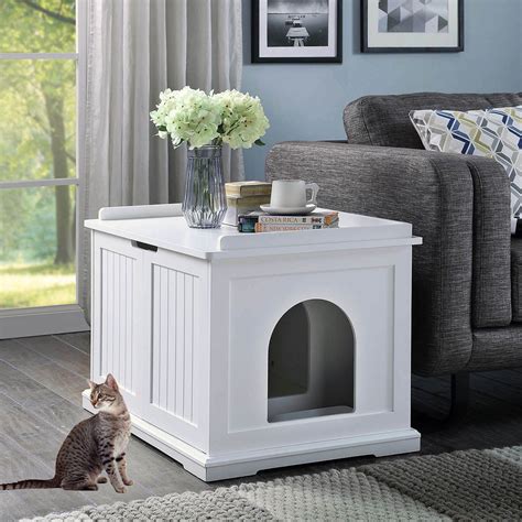 Unipaws Large Cat Washroom Double Cat Litter Box Furniture Enclosure