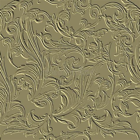 Embossed 3d Floral Seamless Pattern Vintage Emboss Textured Background