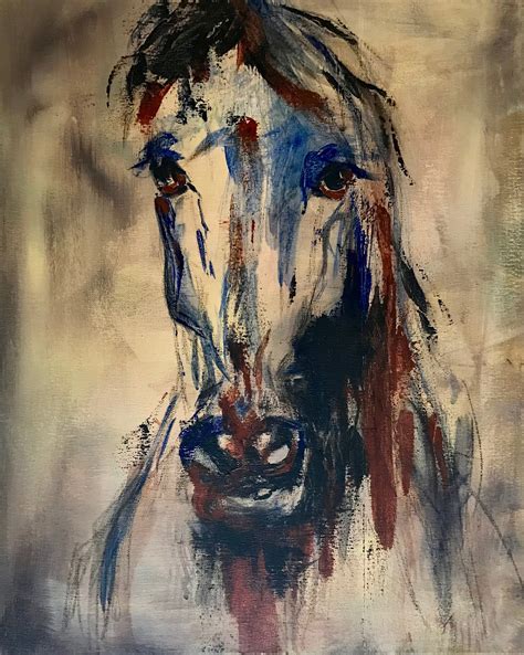 Original Abstract Horse Painting By Contemporary Impressionist Etsy