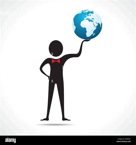 Man Holding A Globe Vector Stock Vector Image And Art Alamy