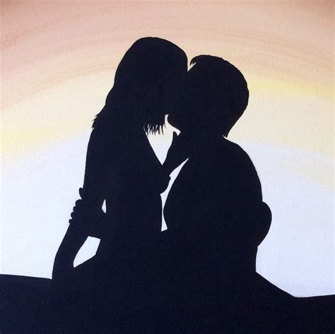 Passion Romance Love Couples Silhouette Art Print