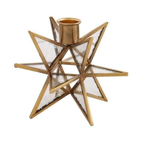 Moravian Star Taper Candle Holder Gold Star Candle Holder Star