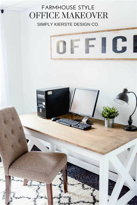 Farmhouse Style Office Makeover On A Budget Before And After Home