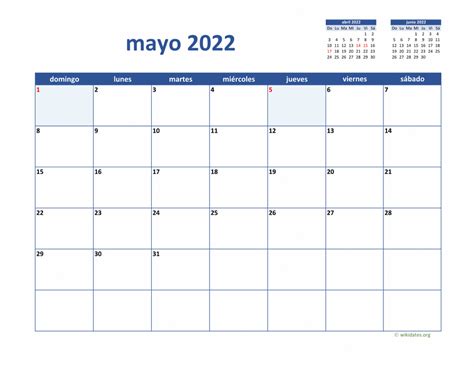 Calendario Mayo 2022 De México