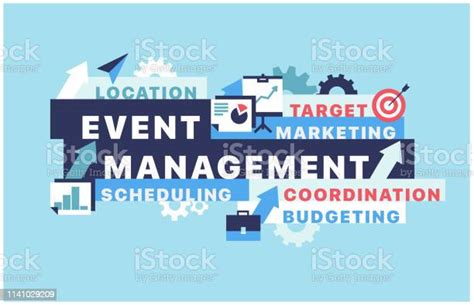 Banner Event Management Concept Vector Illustration Stock Illustration