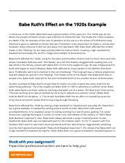 Babe Ruths Effect On The S Example Doc Pdf Babe Ruth S Effect On