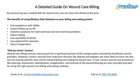 Ppt A Detailed Guide On Wound Care Billing Powerpoint Presentation