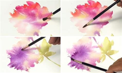 Using The Wet In Wet Technique To Make Watercolor Flowers Bloom