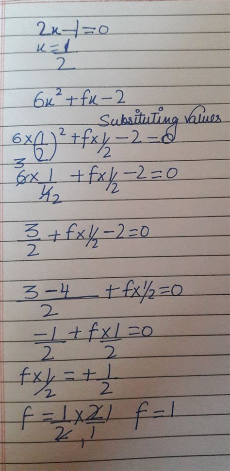 Divide your polynomial x 3 − k x 2 + 3 x + 7 k by x + 2 like usual. find the value of k if 2x-1 is a factor of the polynomial ...