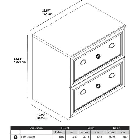 Typical filing cabinets have two to four drawers each, and contain multiple file folders within that can be pulled out via a small handle on the exterior of the cabinet. 99+ 2 Drawer Lateral File Cabinet Dimensions - Apartment ...