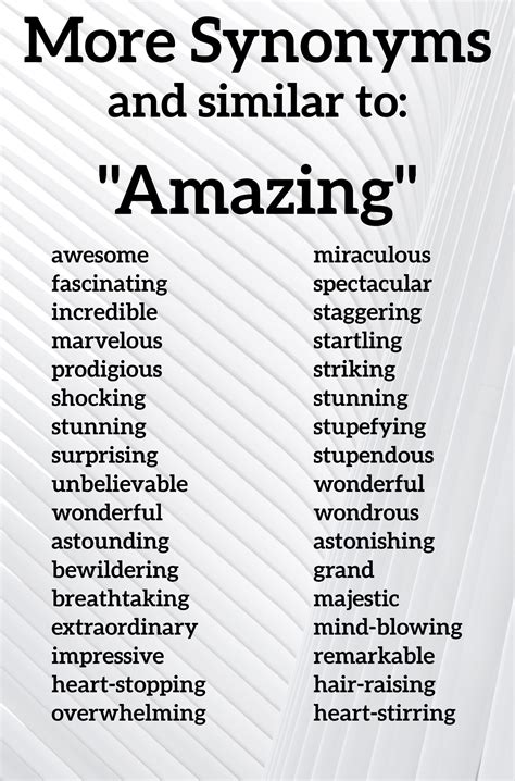 More Synonyms For Amazing In 2021 Essay Writing Skills Writing Words