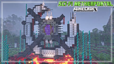 Minecraft How To Build A Sci Fi Nether Portal Nether Portal Design