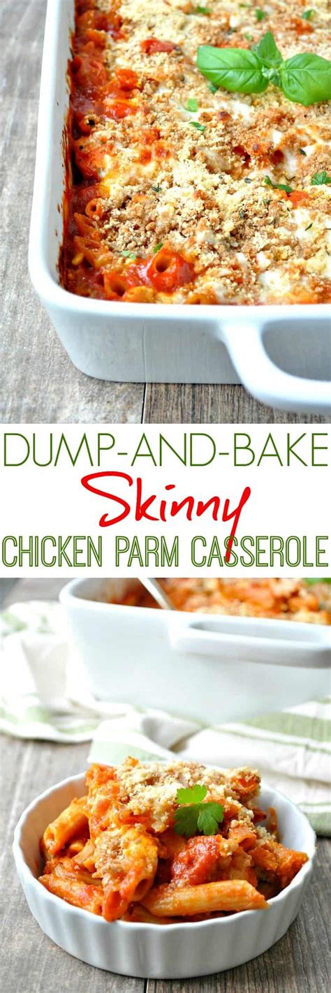 Dump And Bake Skinny Chicken Parmesan Casserole The