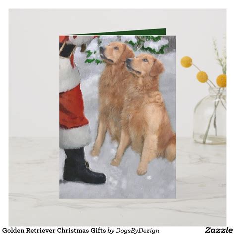 Golden Retriever Christmas Ts Holiday Card Golden