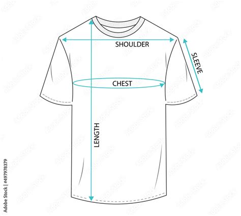 Men T Shirt Design With Size Chart Template Vector Illustration Stock