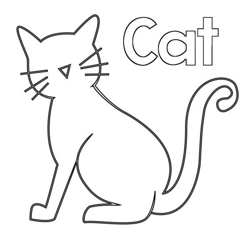 Best Cat Outline Coloring Page Enjoy At Coloring Buddy