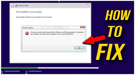 How To Fix Windows Cannot Install Required Files Make Sure All Files
