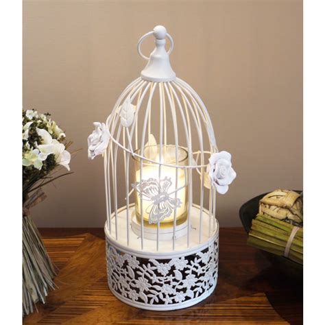 Flowered Bird Cage Candle Holder Black Country Metalworks