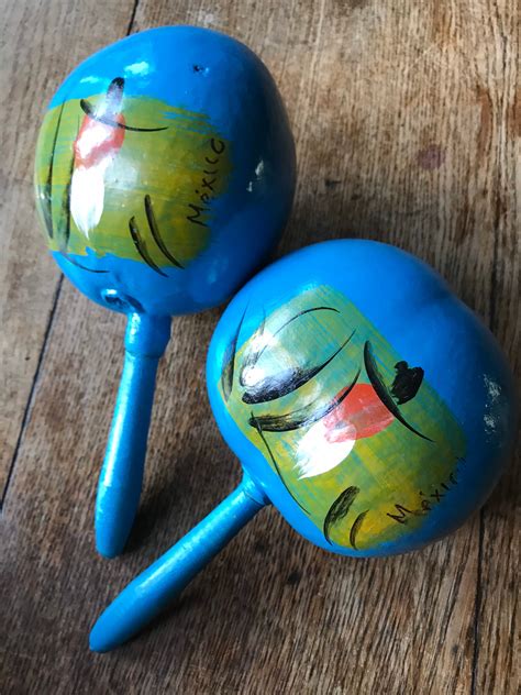 Mexican Hand Painted Maracas Birthday T Etsy