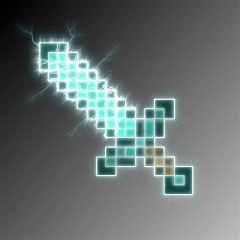 Minecraft Papercraft Enchanted Diamond Sword