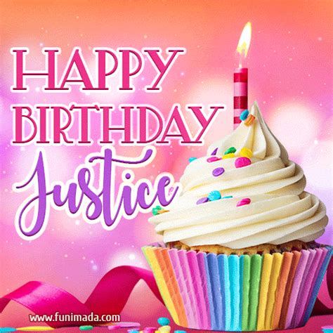 Happy Birthday Justice Lovely Animated  — Download On